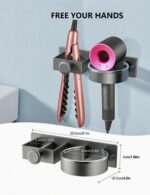 Wall-Mounted Hair Dryer & Straightener Stand (No Drilling Required)