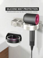 Wall-Mounted Hair Dryer & Straightener Stand (No Drilling Required) - Image 4