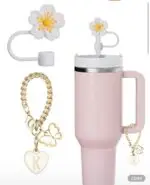 2pcs Cup Accessories Set for 30oz/40oz Cups/tumbler- letter K in white - Image 2