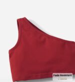 SHEIN Baby Girl One Shoulder Top & Paper Bag Waist Shorts - Image 4