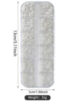 12 Grids Round White Pearl Nail Beads Nail Art Jewelry - Image 2